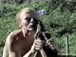 Nude females in a spicy outdoor scene of rough zoo sex