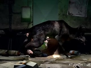 Fuckable babe from Fallout gets fucked by a dog